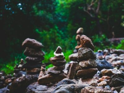 Abstract composition representing balance and stability in movement